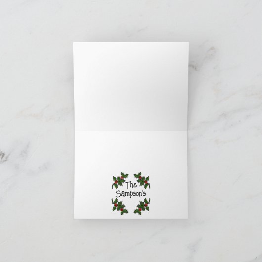 Carte de voeux - Texte encadré dans les branches H (Intérieur)