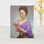 Carte de voeux thaïlandaise (Fleur jaune)