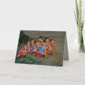 Carte de voeux thaïlandaise de dames de cour (Devant)