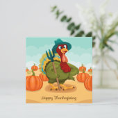Carte de voeux Thanksgiving Automne Turquie (Debout devant)