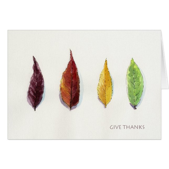 Carte de voeux Thanksgiving Autumn Leaf Remercier (Devant horizontal)