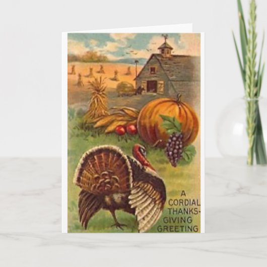 Carte de voeux Thanksgiving vintage (Devant)