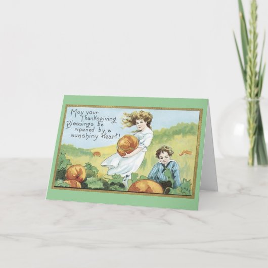 Carte de voeux Thanksgiving vintage (Devant)