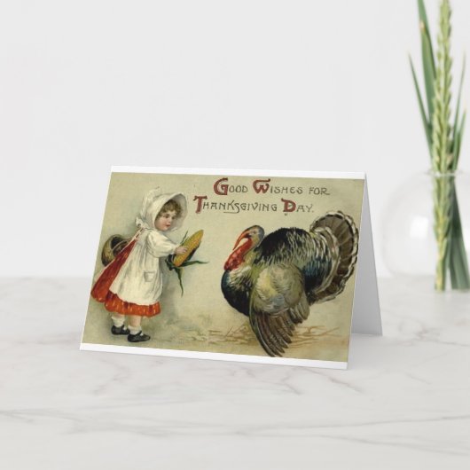 Carte de voeux Thanksgiving vintage (Devant)