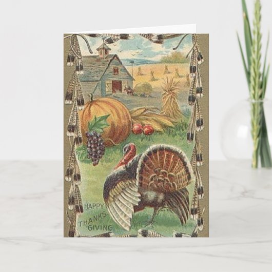 Carte de voeux Thanksgiving vintage (Devant)