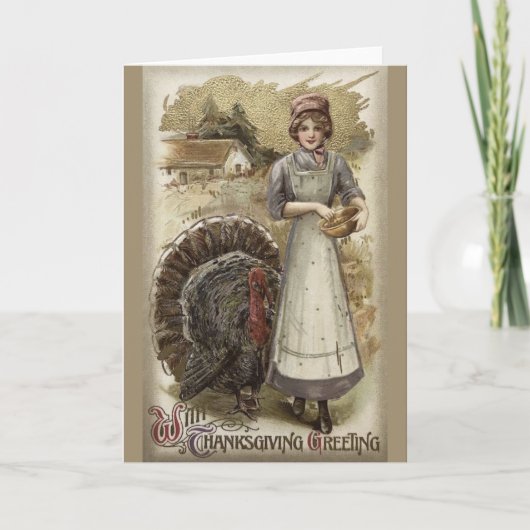 Carte de voeux Thanksgiving vintage (Devant)