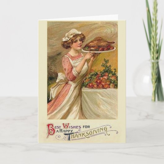 Carte de voeux Thanksgiving vintage (Devant)