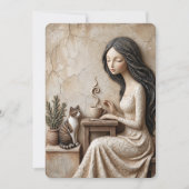 Carte de vœux Thé et Chat Quiet Studio (Devant)