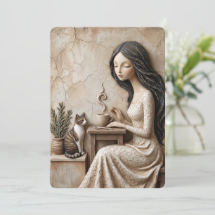 Carte de vœux Thé et Chat Quiet Studio