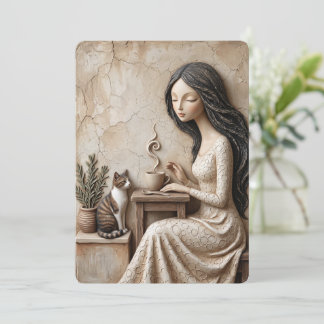 Carte de vœux Thé et Chat Quiet Studio