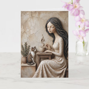Carte de vœux Thé et Chat Quiet Studio