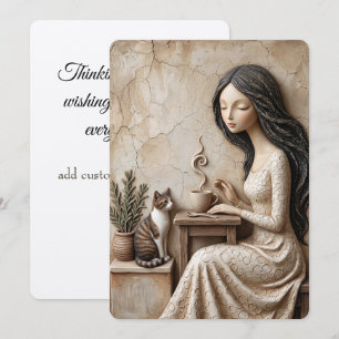 Carte de vœux Thé et Chat Quiet Studio