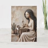 Carte de vœux Thé et Chat Quiet Studio (Devant)