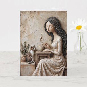 Carte de vœux Thé et Chat Quiet Studio
