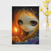 Carte de voeux "The Little Match Girl" (Fleur jaune)