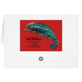 Carte de vœux "Thinking of You!" Blue Lizard (Dos Horizontal)