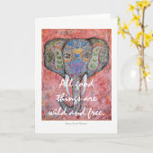 Carte de voeux Thoreau Poetry Peint Elephant Art (Fleur jaune)