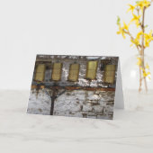 Carte de voeux tibétaine de roues de prière (blanc (Fleur jaune)