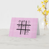 Carte de vœux Tic Tac Toe pour les filles (Fleur jaune)