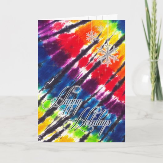 Carte de vœux tie-dye arc-en-ciel (Devant)