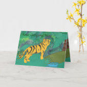 Carte de voeux Tiger (Fleur jaune)