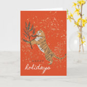 Carte de voeux Tiger Holiday (Fleur jaune)