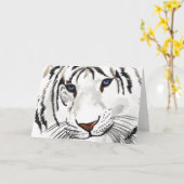 Carte de vœux Tigre Blanc (Fleur jaune)