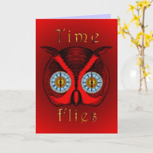 Carte de voeux Time Flies (Fleur jaune)