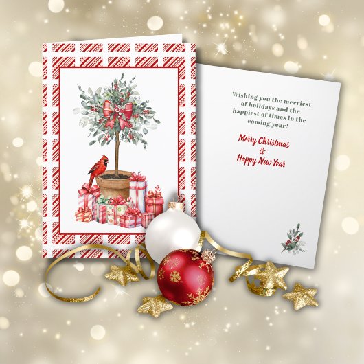 Carte de vœux Topiaire de Noël