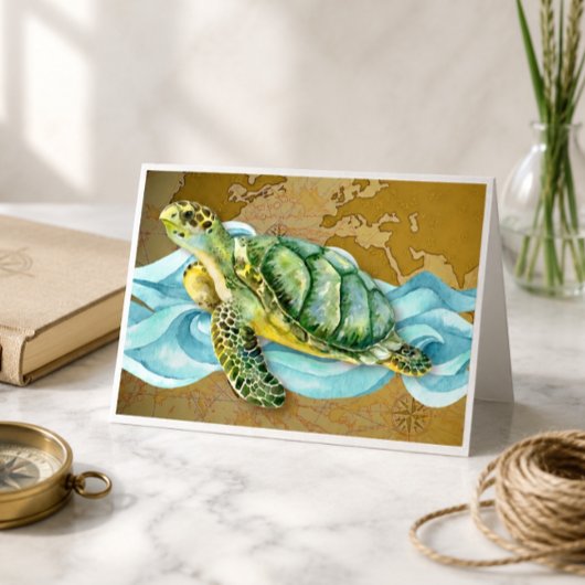 Carte de vœux Tortue de mer