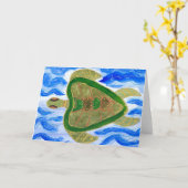 Carte de voeux Tortuga (Fleur jaune)