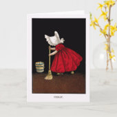 Carte de voeux tôt de Sue de capeline de 1900's (Fleur jaune)