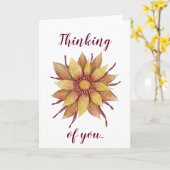 Carte de vœux Tournesol "À votre pensée" (Fleur jaune)