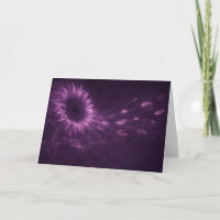 Carte de vœux Tournesol cosmique violet