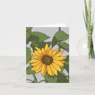 Carte de vœux tournesol de près