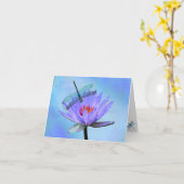 Carte de vœux toutes occasions Libellule (Fleur jaune)