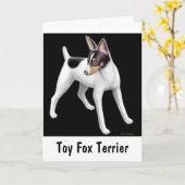 Carte de voeux Toy Fox Terrier (Fleur jaune)