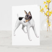 Carte de voeux Toy Fox Terrier (Fleur jaune)