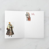 Carte de voeux traditionnelle letton de costume (Intérieur)