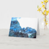 Carte de voeux "Tranquil Blue" (Fleur jaune)