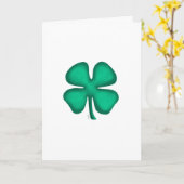 Carte de vœux Trèfle irlandais Lucky 4 Leaf (vert) (Fleur jaune)