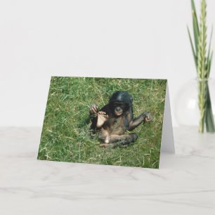 Carte de voeux très mignonne Baby Bonobo Ape
