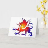 Carte de voeux Tribal Color Dragon (Fleur jaune)