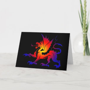 Carte de voeux Tribal Color Dragon Card II