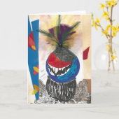 Carte de voeux Tribal Design (Fleur jaune)