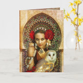 carte de voeux tribale de reine (Fleur jaune)