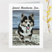 Carte de voeux tricolore belle de fête des pères (Fleur jaune)