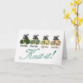 Carte de voeux tricot mouton - Knit-It! (Fleur jaune)