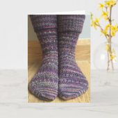 Carte de voeux tricotée de chaussettes (Fleur jaune)