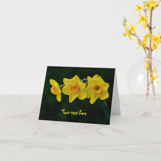 Carte de vœux Trio de jonquilles (Fleur jaune)